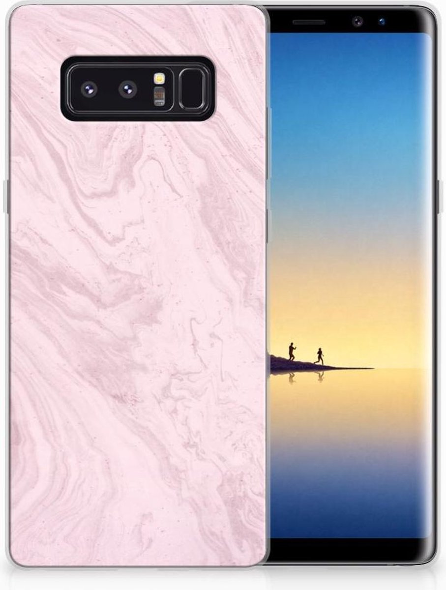 Samsung Galaxy Note 8 TPU Siliconen Hoesje Marble Pink - Origineel Cadeau Vriendin