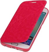 Bestcases Roze TPU Booktype Motief Hoesje Samsung Galaxy S6 Edge