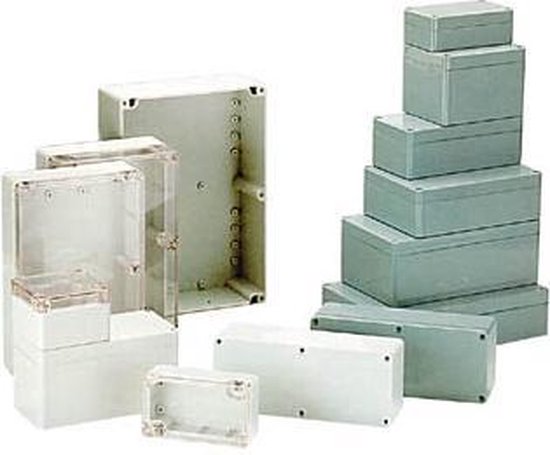 WATERBESTENDIGE ABS-BEHUIZING - DONKERGRIJS 171 x 121 x 55mm (G313)
