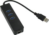 Dolphix USB 3.0 Ethernet Adapter - RJ45, Gigabit - met 3-port USB Hub