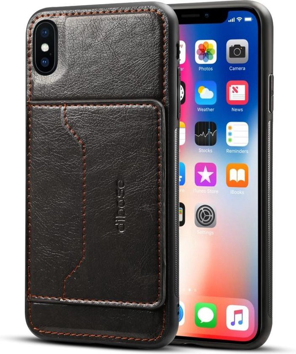 Apple iPhone XS Max TPU Hoesje Zwart met Pashouder