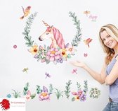 MUURSTICKER - EENHOORN - UNICORN - DIEREN - WANDDECORATIE - KINDERKAMER - BABYKAMER - JONGEN - MEISJE -nr 125