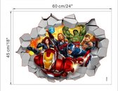 Mooie Muursticker Marvel Avengers Superhelden 3D – Stoere muursticker – Iron-man, Hulk, Captain America, Thor, Black Widow, Hawkeye – Kinderkamer