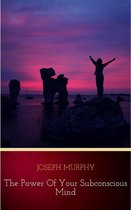 La silhouette d'une personne se tient sur un rocher, bras levés, au coucher du soleil, avec le texte 'The Power Of Your Subconscious Mind'.