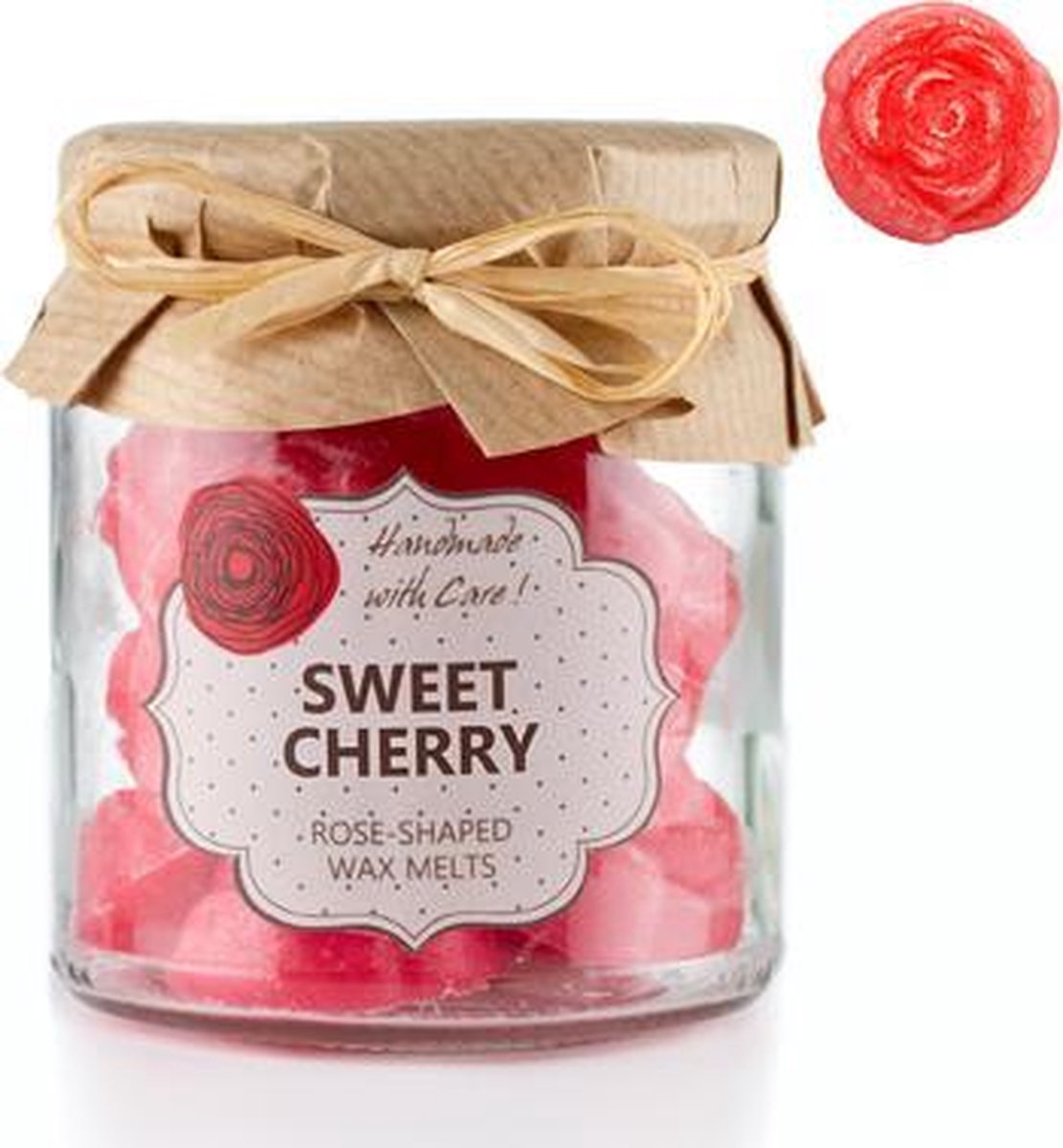 O.W.N. Candles 18 Scented Wax Melts Gift Jar Sweet Cherry rood