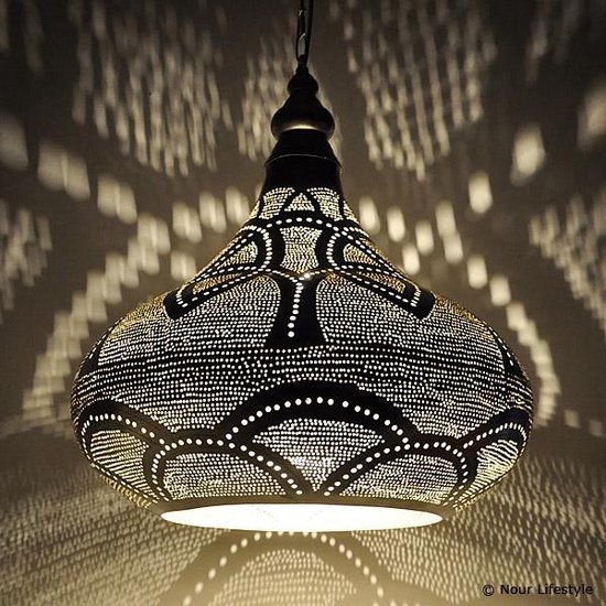 Nour Lifestyle Arabische hanglamp Ienas met Oosters patroon - maat XL  (Oosterse -... | bol.com