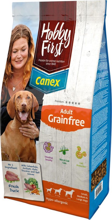 Hobby First Canex Adult Eend - Graanvrij 12 kg