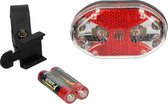 Multifunctioneel 9 LED Fiets Achterlicht – 4x7x3cm – Rood | Fietslamp Licht Inclusief Batterijen