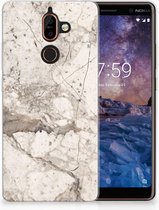 Nokia 7 Plus TPU Hoesje Design Marmer Beige