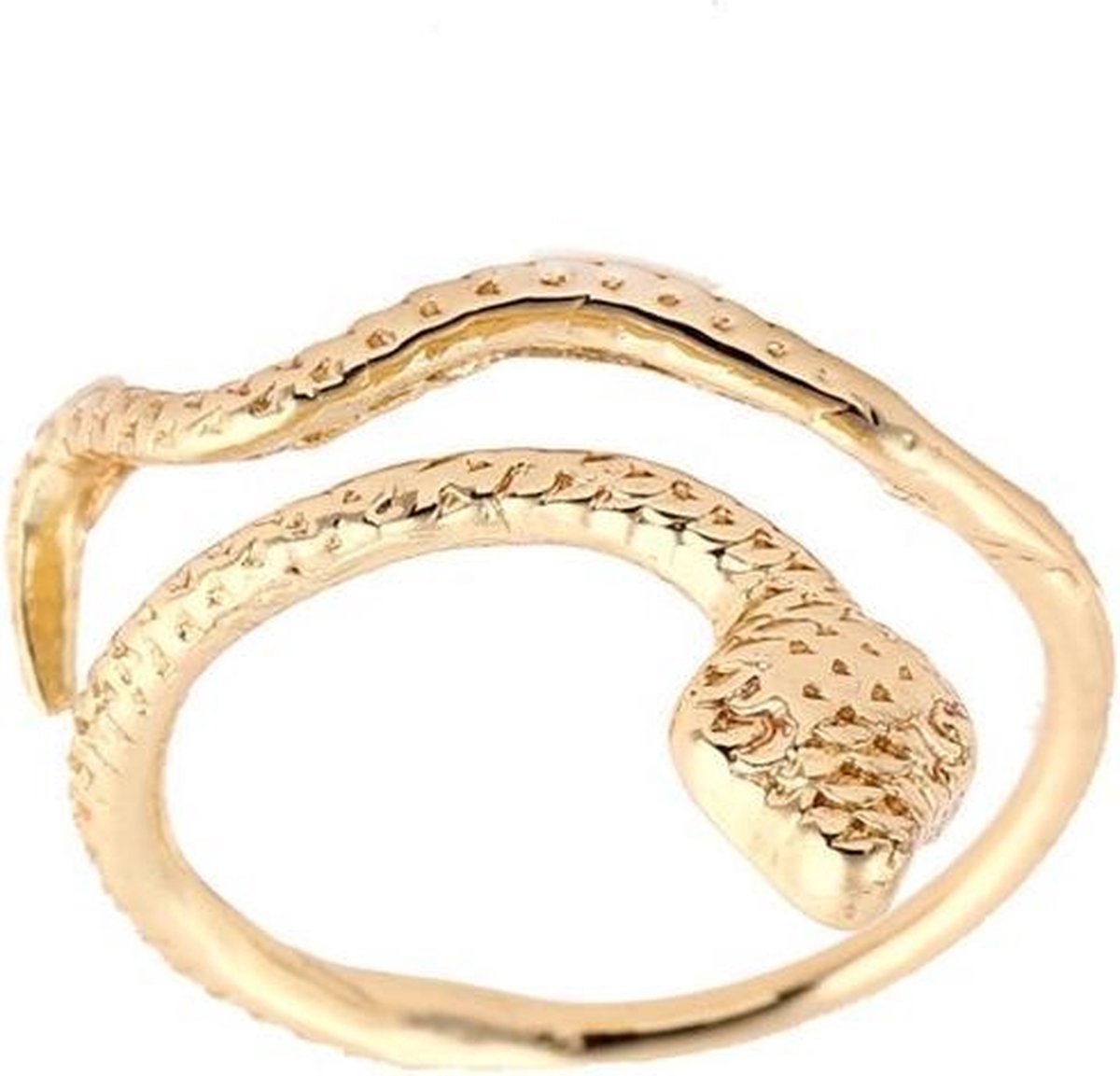 24/7 Jewelry Collection Slang Ring Verstelbaar - Verstelbare Ring - Goudkleurig - Amodi