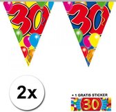 2x vlaggenlijn 30 jaar met gratis sticker