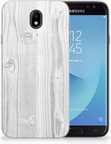 Geschikt voor Samsung Galaxy J7 2017 | J7 Pro TPU siliconen Hoesje Design White Wood