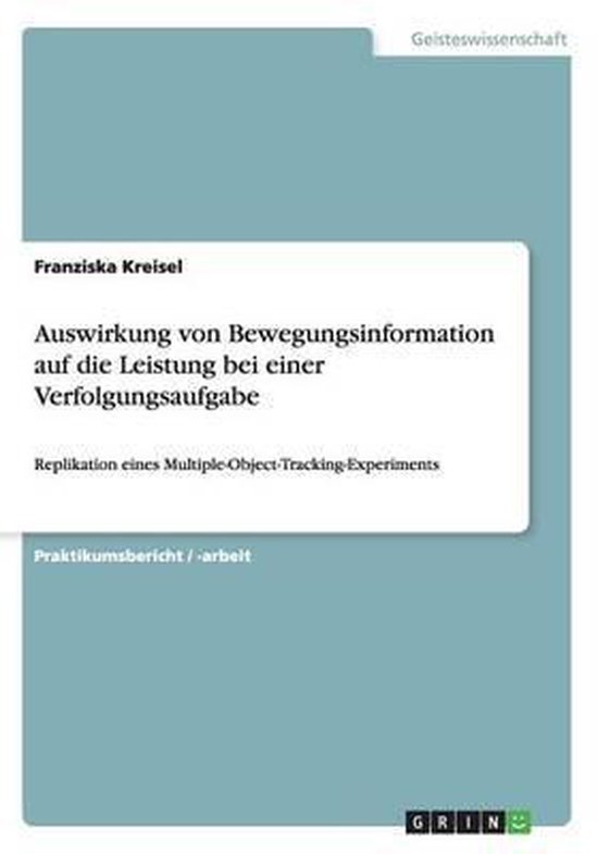Auswirkung von Bewegungsinformation auf die Leistung bei ein ... - cover