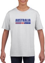 Wit Australie supporter t-shirt voor kinderen XL (158-164)