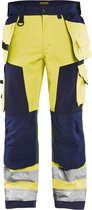 Blåkläder 1567-2517 Softshell broek High Vis klasse 2 Geel/Marineblauw maat 160