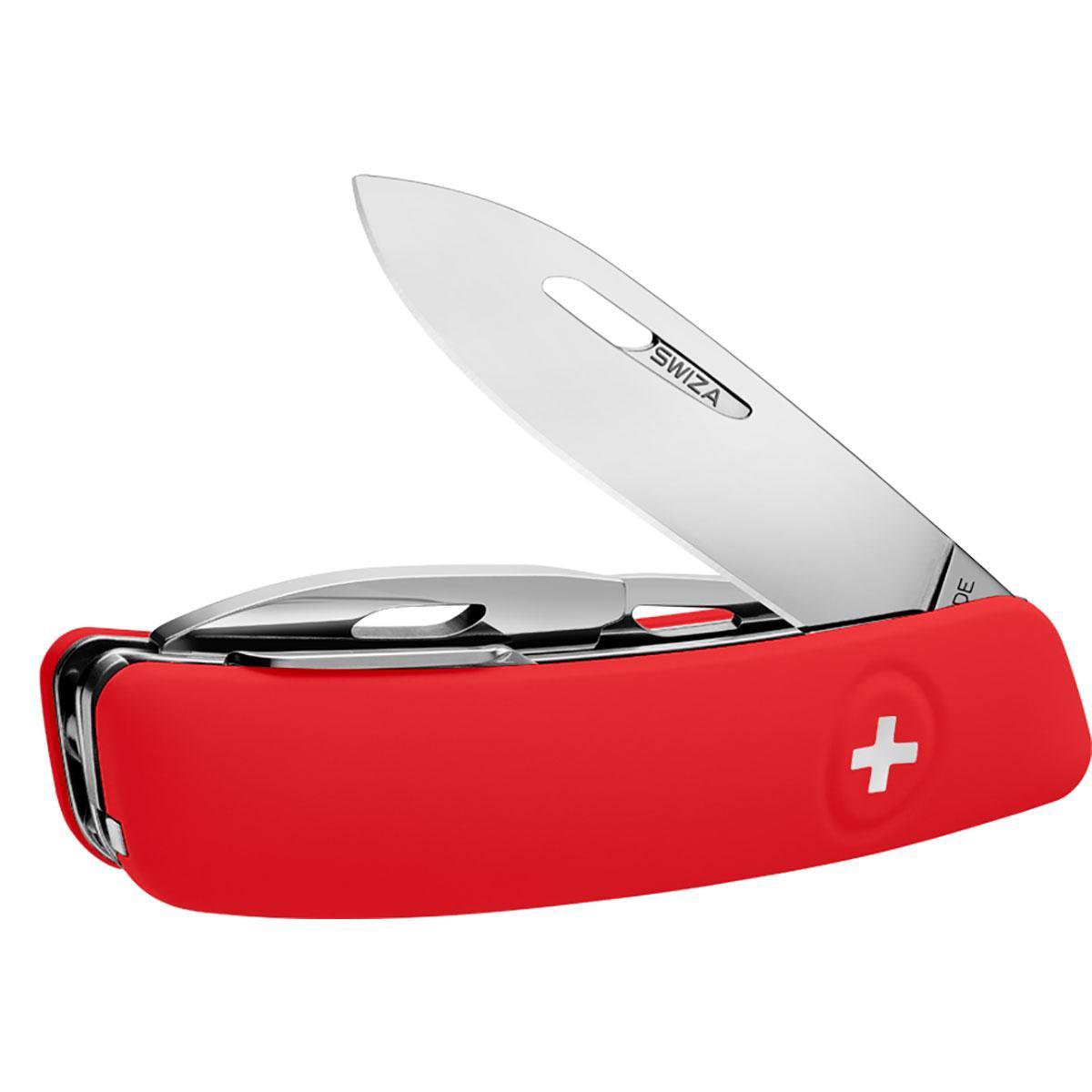 Swiza D04 Zakmes - Rood (Red) - Blisterverpakking
