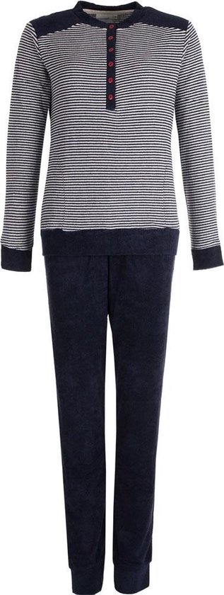 Pyjamaset Pastunette - Cozy Stripes - Blauw - Badstof - Maat 44