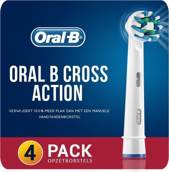 Originele Goedkope 4-Pack Oral B Cross Action Opzetborstels Opzetstukjes |  Aanbieding... | bol.com