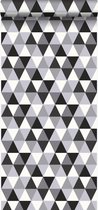 Origin behang grafische driehoeken zwart en wit - 347202