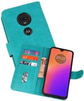 Motorola Moto G7 Hoesje Kaarthouder Book Case Telefoonhoesje Groen