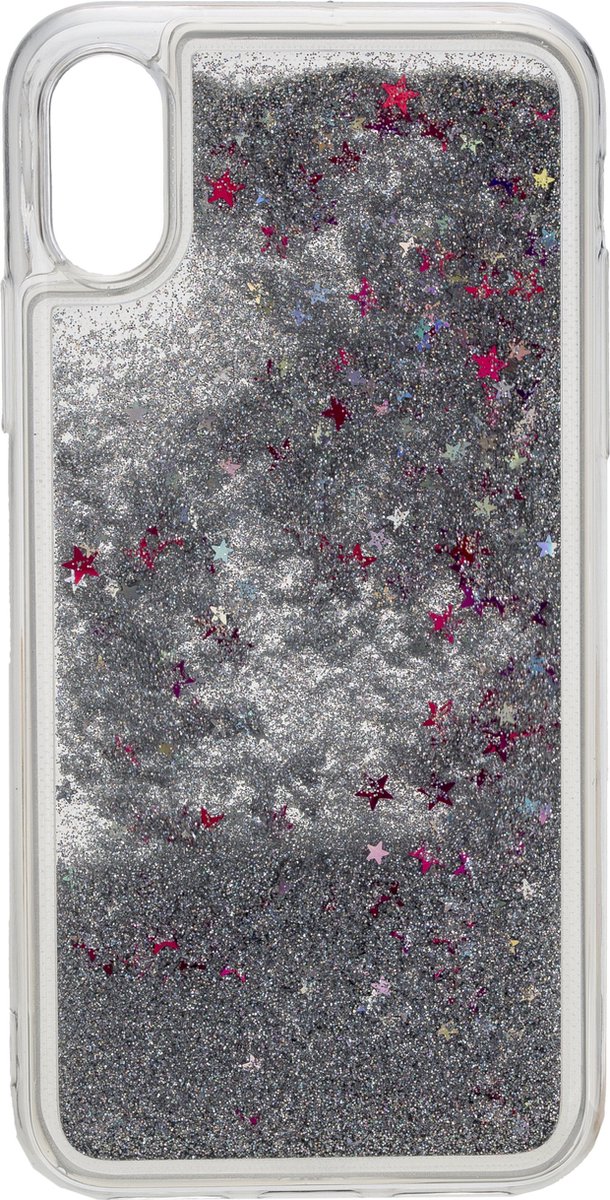 Glamour backcover voor IPHONE X - zilver glitters