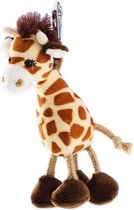 Pluche mini knuffel giraffe sleutelhanger 13 cm - Dieren knuffel cadeaus artikelen voor kinderen