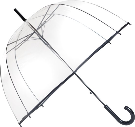 Smati Transparant Basic Paraplu - Transparant - Opent Automatisch - Zwart - Ø85cm