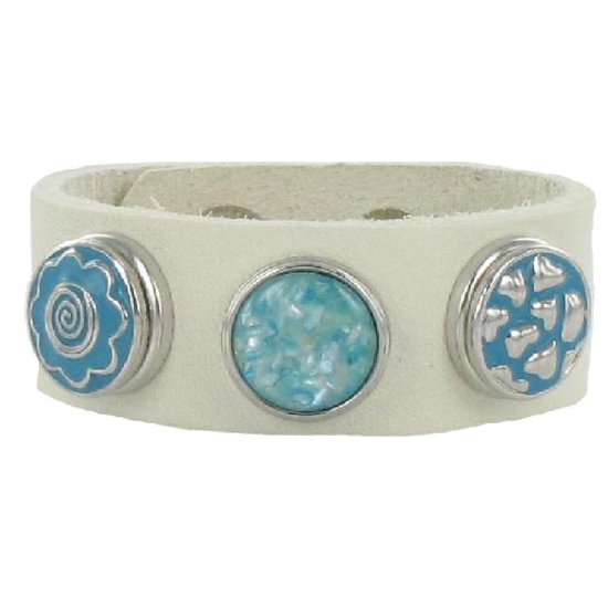 Quiges - Dames Click Button Drukknoop 18mm Symbool Bruin - EBCM303