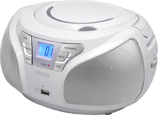 Denver TCU206 - Boombox met radio, cd & USB - Wit