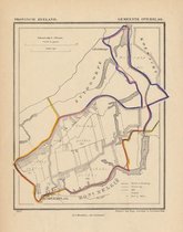 Historische kaart, plattegrond van gemeente Overslag in Zeeland uit 1867 door Kuyper van Kaartcadeau.com