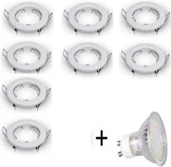 LED inbouwspot - GU10 | Wit (set van 8 stuks) | bol.com