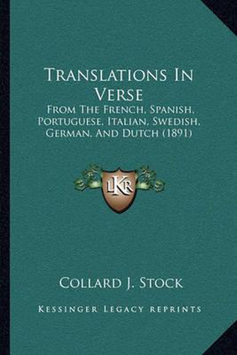 Translations In Verse van Collard J Stock