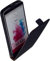 Lelycase Lederen Flip Case Cover Hoesje LG G3 S / G3 Mini Zwart