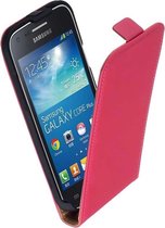 LELYCASE Roze Lederen Flip Case Cover Hoesje Samsung Galaxy Core Plus