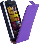 LELYCASE Lederen Nokia Lumia 530 Premium Flip Case Cover Hoesje Paars
