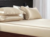 Zijden hoeslaken, 100% zijde, 600thread count (22momme), Licht brons 90x200cm