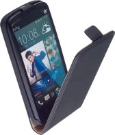 LELYCASE Flip Case Lederen Hoesje HTC Desire 601 Zara Zwart
