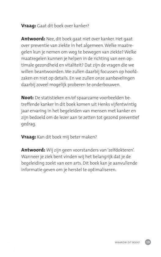 Pagina 19: "Versterk je genezend vermogen op 5 niveaus" met veelgestelde vragen.