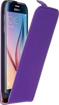 Paars Lederen Flip Case Cover Hoesje Samsung Galaxy S6
