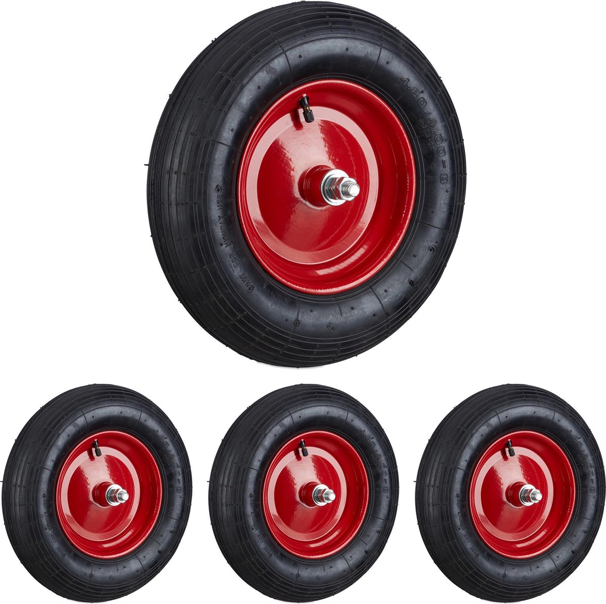 Kruiwagenwiel 4.80/4.00-8 compleet BUDGET - Zwarte velg | Ricks Handel