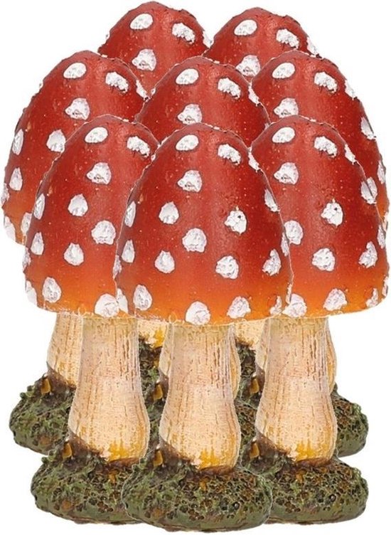 Vliegenzwam Decoratie Paddenstoelen Houten Paddenstoelen Herfstdecoratie H6 8 10cm Set Van 3