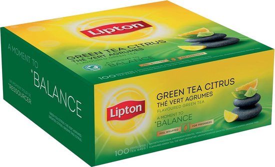 4x Lipton thee, Green Tea Citrus, pak a 100 zakjes