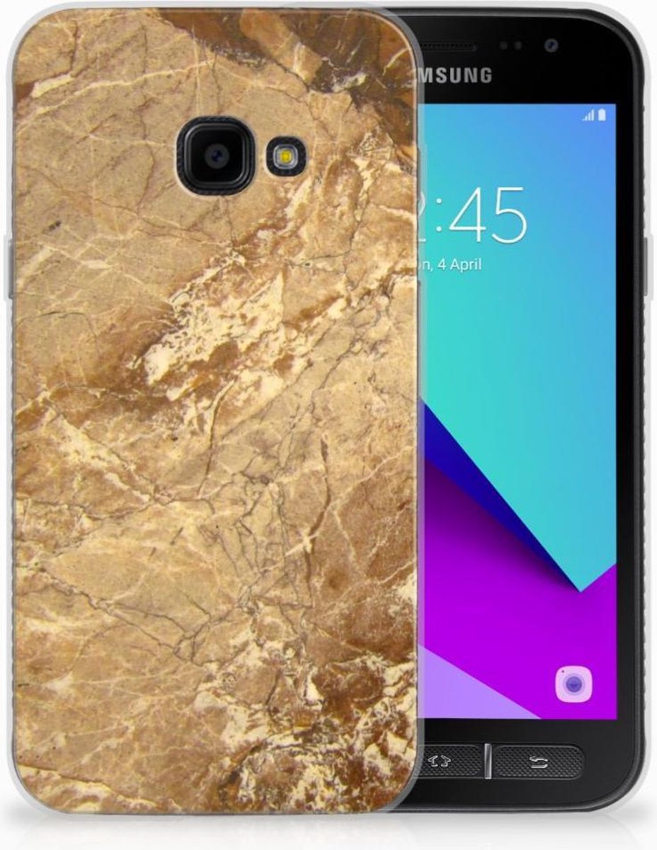 Samsung Galaxy Xcover 4 | Xcover 4s TPU Siliconen Hoesje Marmer Creme