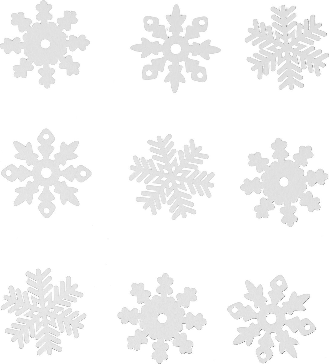 GOODMARK - 9 kerst sneeuwvlokken voor raamdecoratie - Decoratie > Muur-, deur- en raamdecoratie
