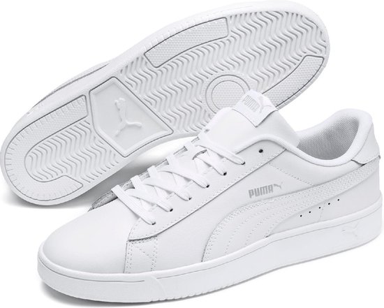 PUMA Court Breaker Derby L Sneakers Unisex – Puma White / Puma White / Silver – Maat 44