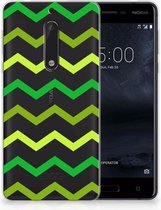 Nokia 5 Uniek TPU Hoesje Zigzag Groen