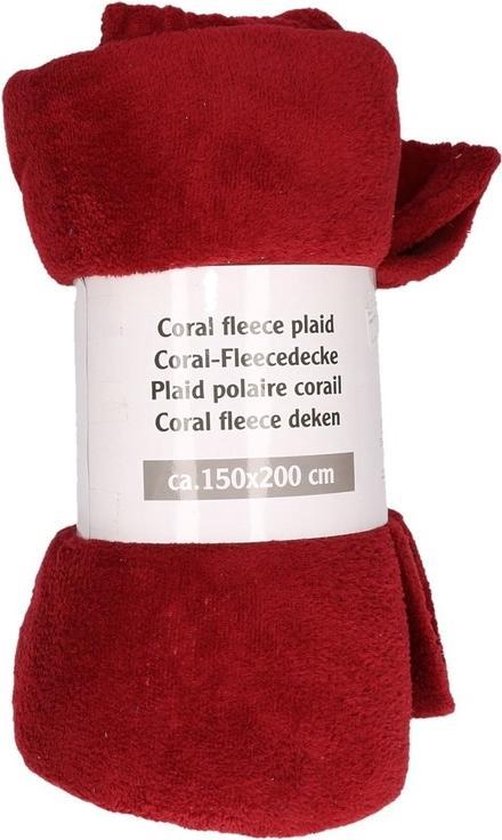 En Dragende cirkel Pech 1x Bordeaux rode fleece deken - 150 x 200 cm - plaid | bol.com