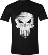 The Punisher - Distressed Skull Mannen T-Shirt - Zwart - S