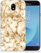 Geschikt voor Samsung Galaxy J7 2017 | J7 Pro TPU siliconen Hoesje Marmer Goud