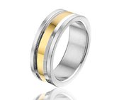 Montebello, edelstalen ring met goudaccent, Unisex, maat 52
